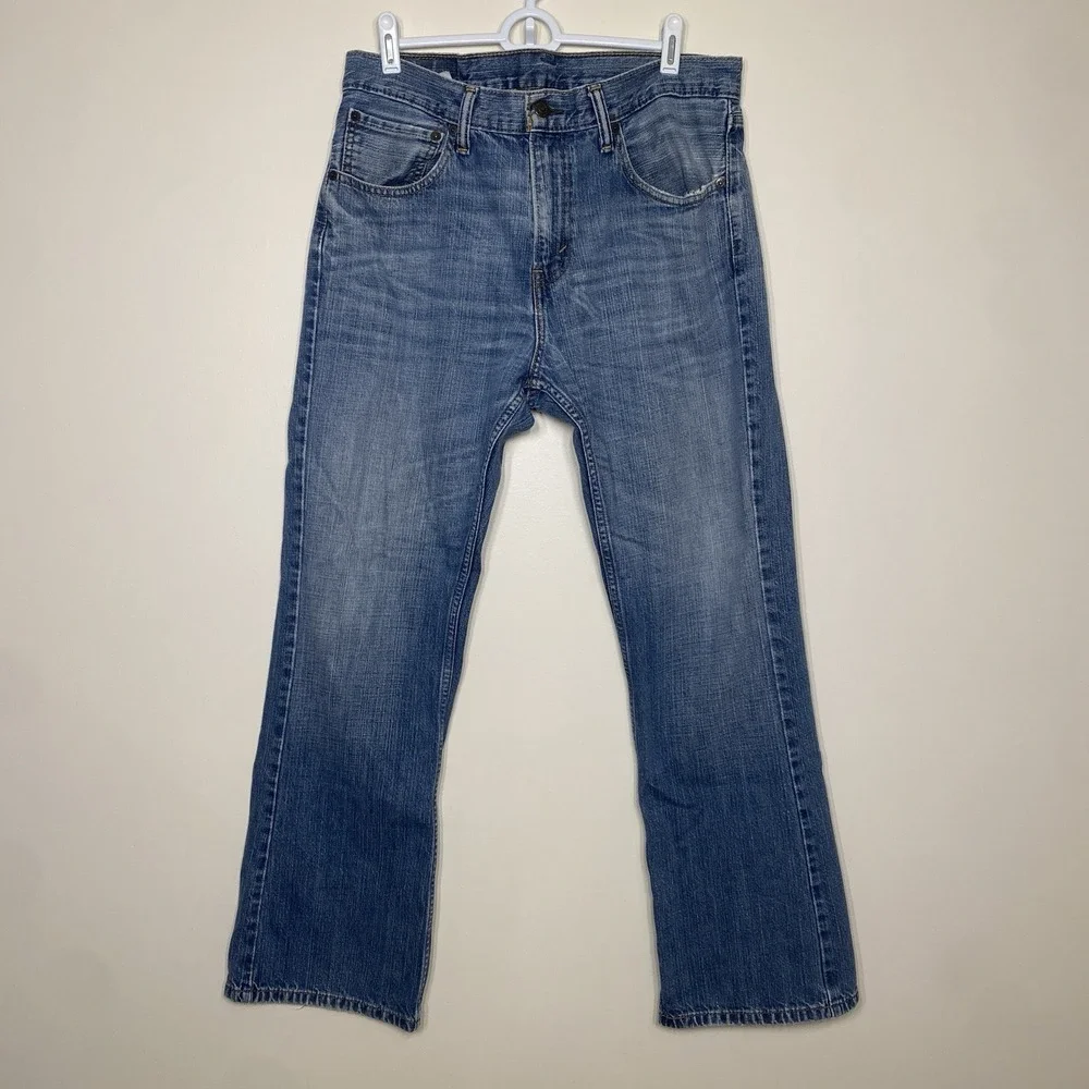 Levis 527 Jeans Mens 34x30 Blue Straight‎ Medium Wash Denim Cotton Pockets